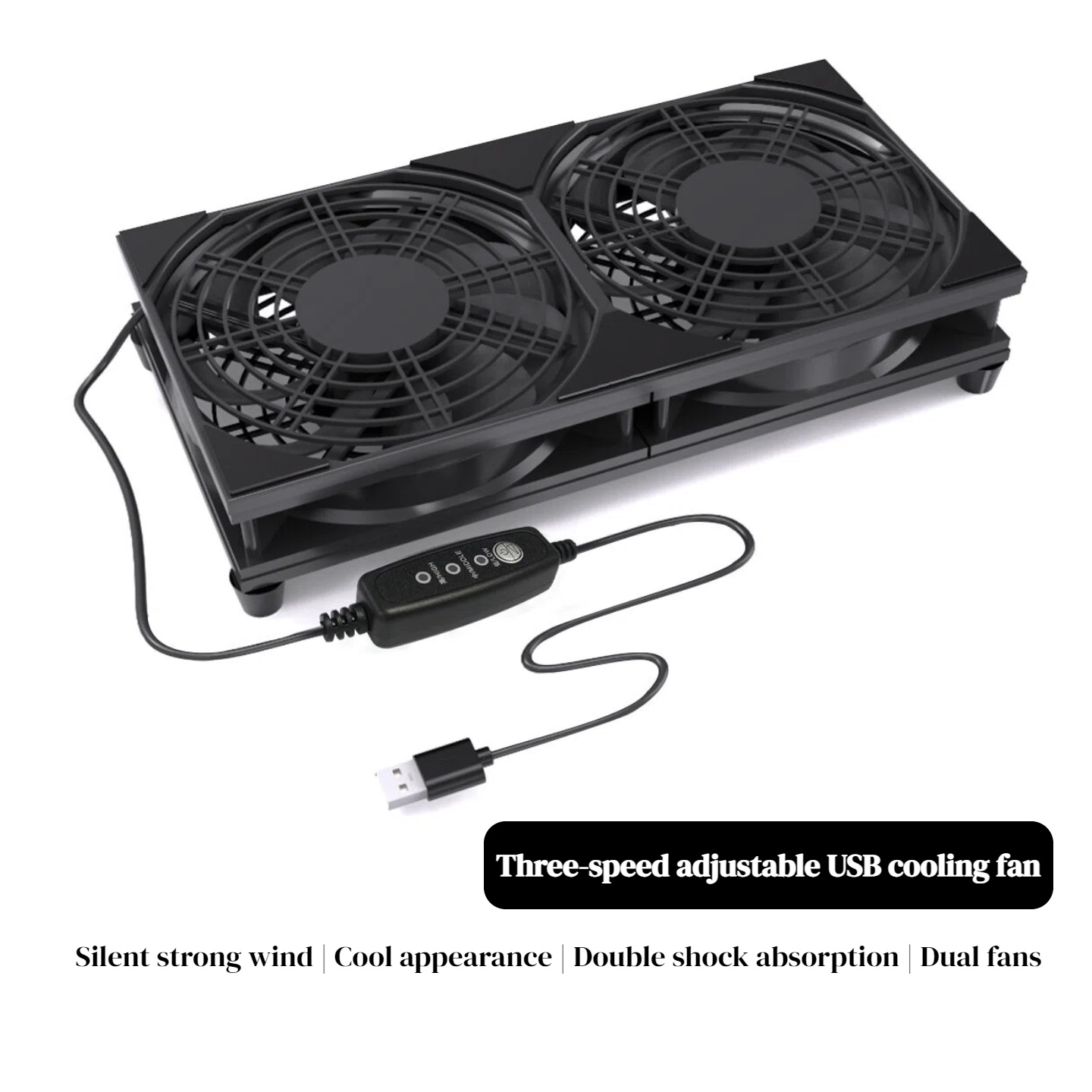 Gaming Console In - Dual USB Cooling Fan with 3-Speed