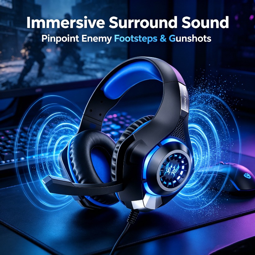 LED Gaming Headphones with Mic - Gaming Console Headset 评论和价格